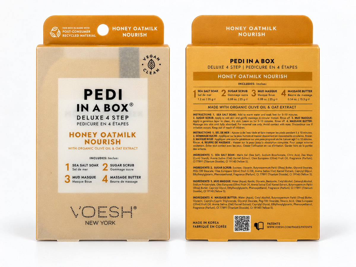 VOESH Pedi in a Box Deluxe 4 Step-Honey Oatmilk Nourish