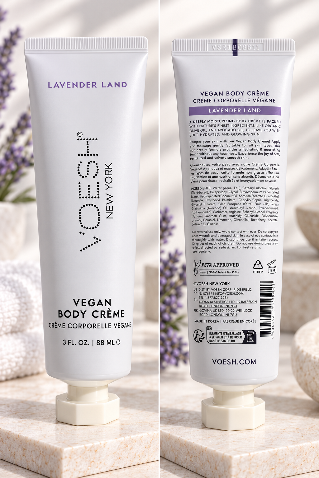 VOESH Vegan Body Creme-Lavender Land 3 oz