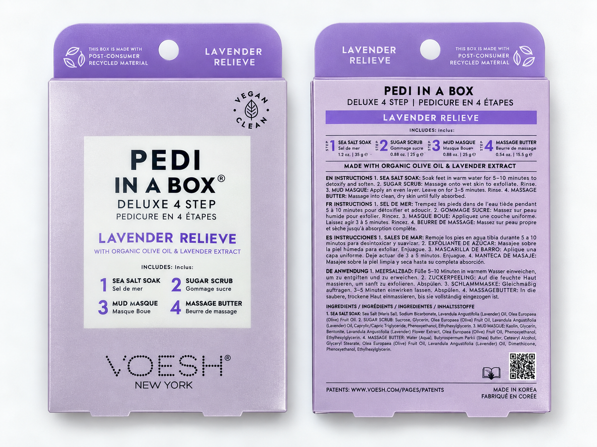 VOESH Pedi in a Box Deluxe 4 Step-Lavender Relieve